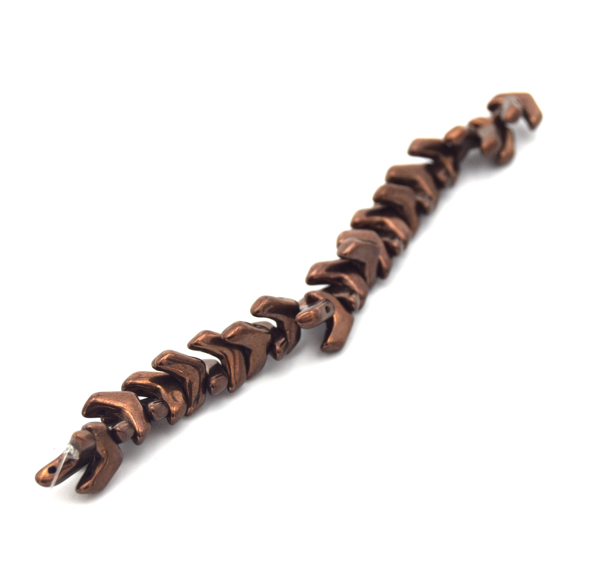 Chevron Duo Beads | 10mm x 4mm Jet Bronze - 2 hole Czech Glass | 30 Beads per strand