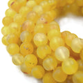 10mm Semi-Gloss Butterscotch Yellow Jade Round/Ball Shaped Beads - 15" Strand (Approx. 38 Beads) - Natural Semi-Precious Gemstone