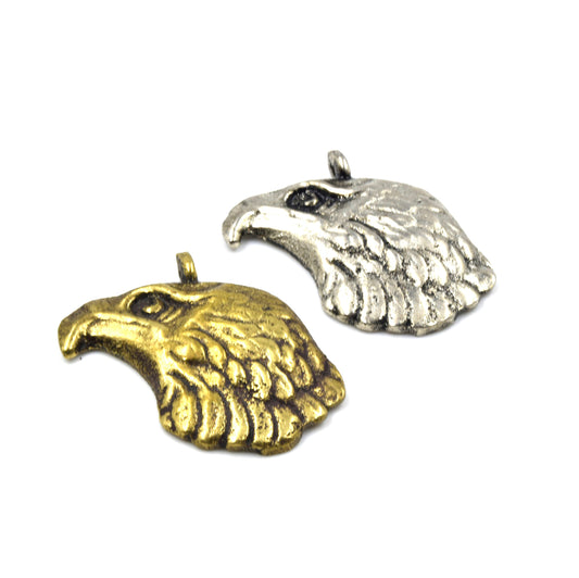 Brass Pendant | 31mm x 35mm Eagle Pendants | Antique Gold and Silver Available