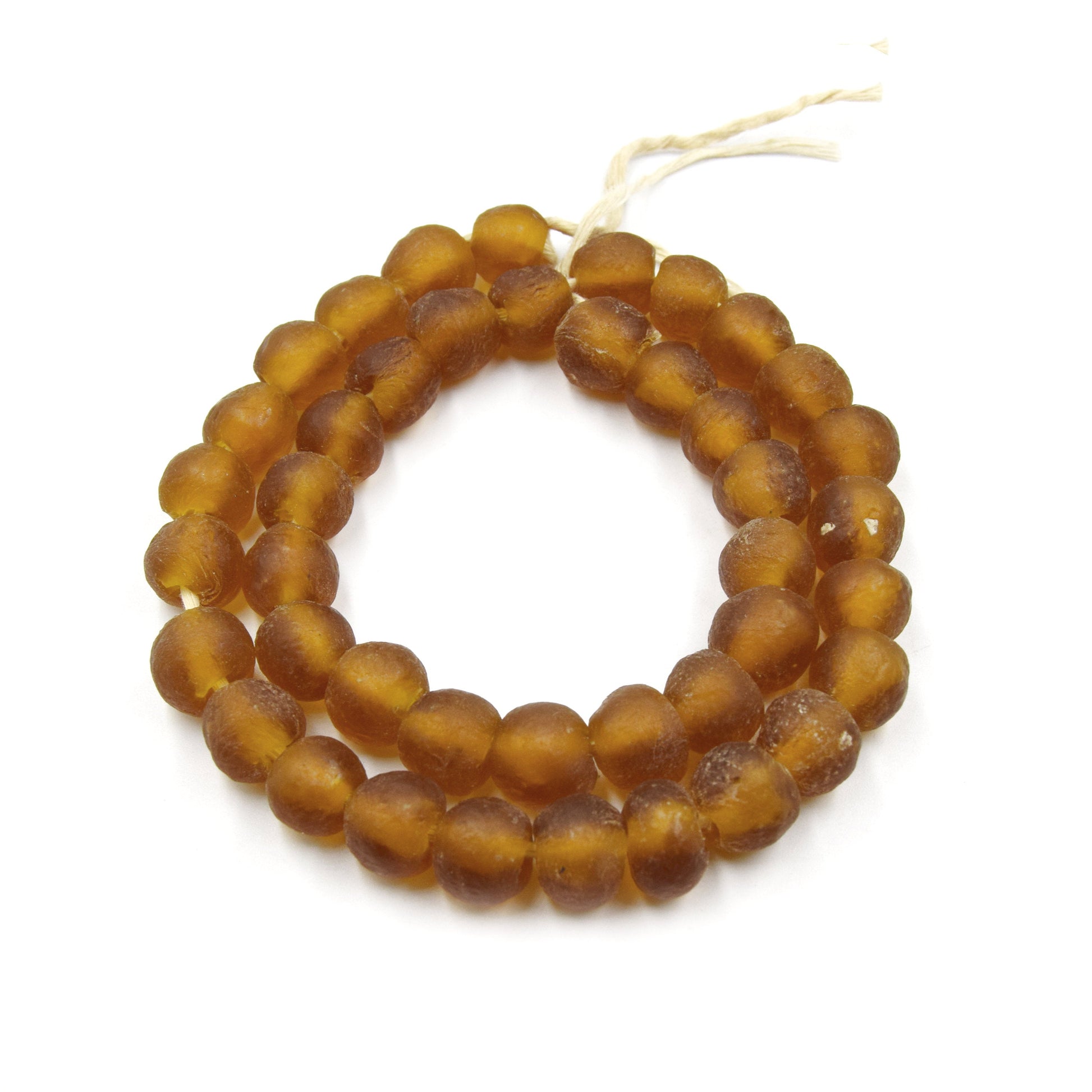 African Glass Beads | 14mm Recycled African Glass Round Rondelle Beads - Sold by Approx. 22&quot; Strand (~40 Beads)