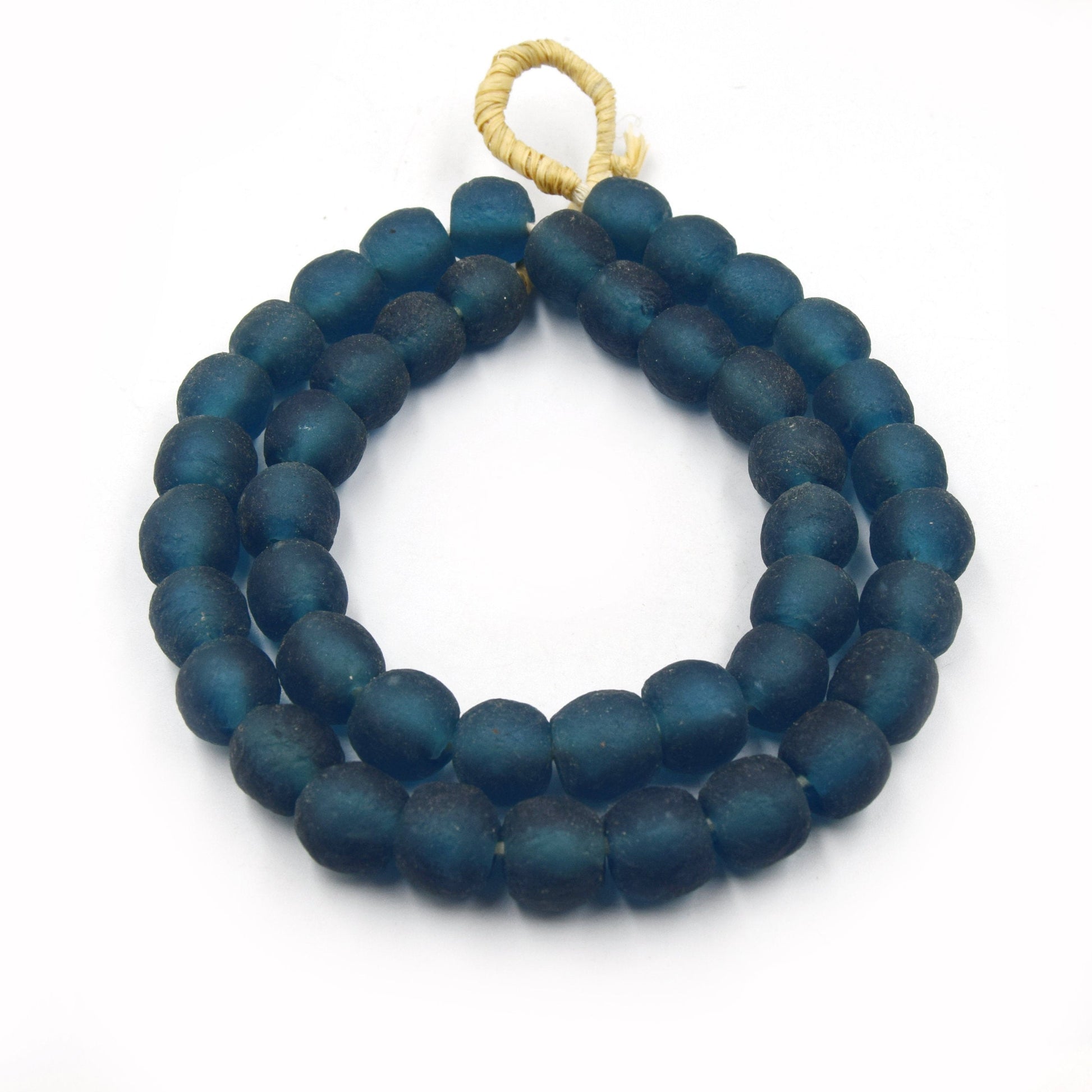 African Glass Beads | 14mm Recycled African Glass Round Rondelle Beads - Sold by Approx. 22&quot; Strand (~40 Beads)