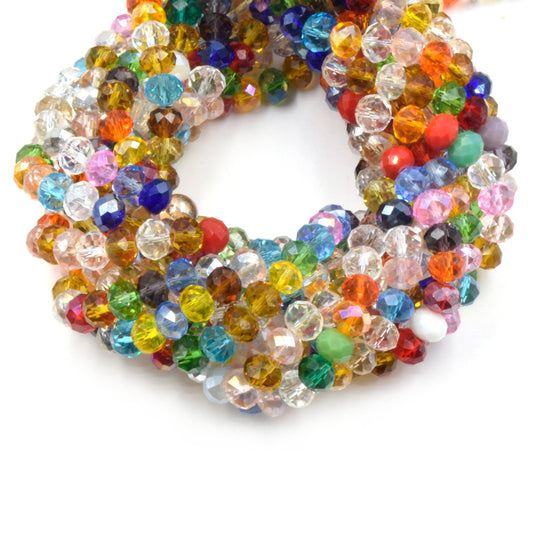 Chinese Crystal Beads | Faceted Mix Rondelle Shaped Crystal Beads | 8mm Available