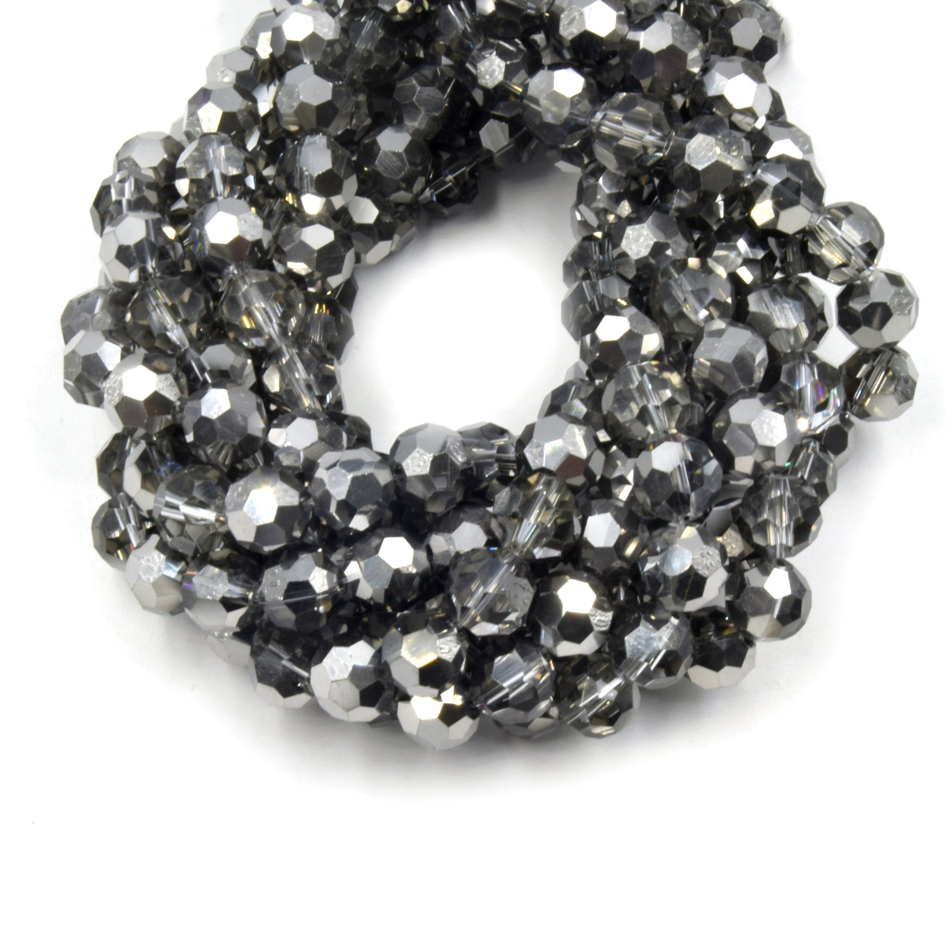 Chinese Crystal Beads | 10mm Faceted Round Shaped Crystal Beads | Clear Gray Black Blue Green Rainbow Red Available