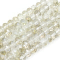 Chinese Crystal Beads | 10mm Faceted Transparent Rondelle Shaped Crystal Beads | Neutral Colors Available