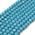 Chinese Crystal Beads | 10mm Faceted Opaque Rondelle Shaped Crystal Beads | Black Blue, Green