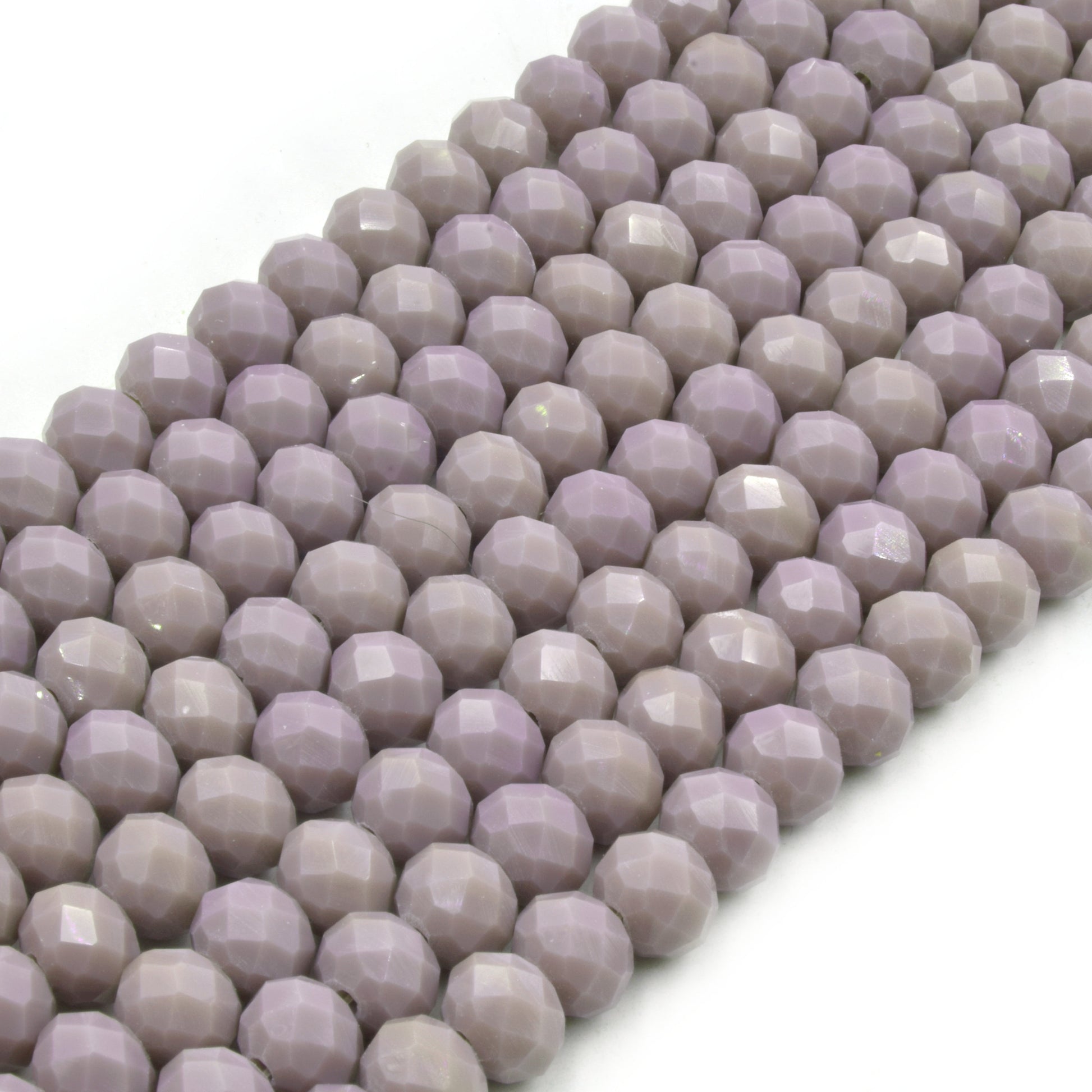 Chinese Crystal Beads | 8mm Faceted Opaque Rondelle Shaped Crystal Beads | Red Orange Gray Peach Pink Purple