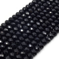 Chinese Crystal Beads | 8mm Faceted Opaque Rondelle Shaped Crystal Beads | Black White Blue Light Blue Teal