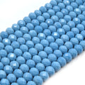 Chinese Crystal Beads | 8mm Faceted Opaque Rondelle Shaped Crystal Beads | Teals, Greens