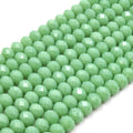 Chinese Crystal Beads | 8mm Faceted Opaque Rondelle Shaped Crystal Beads | Teals, Greens