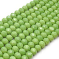 Chinese Crystal Beads | 8mm Faceted Opaque Rondelle Shaped Crystal Beads | Teals, Greens