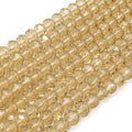 Chinese Crystal Beads | 8mm Faceted Transparent Rondelle Shaped Crystal Beads | Clear, Champagne, Tan, Yellow