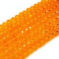 Chinese Crystal Beads | 8mm Faceted Transparent Rondelle Shaped Crystal Beads | Red Orange Pink Yellow