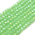 Chinese Crystal Beads | 8mm Faceted AB Coated Rondelle Shaped Crystal Beads | Gray, Blue, Green, Yellow