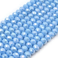 Chinese Crystal Beads | 8mm Faceted AB Coated Rondelle Shaped Crystal Beads | Gray, Blue, Green, Yellow