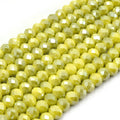 Chinese Crystal Beads | 8mm Faceted AB Coated Rondelle Shaped Crystal Beads | Gray, Blue, Green, Yellow