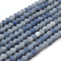 Chinese Crystal Beads | 8mm Faceted Matte Rondelle Shaped Crystal Beads | Blue Gray Orange Silver