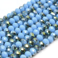 Chinese Crystal Beads | 8mm Faceted Bi Color Rondelle Shaped Crystal Beads