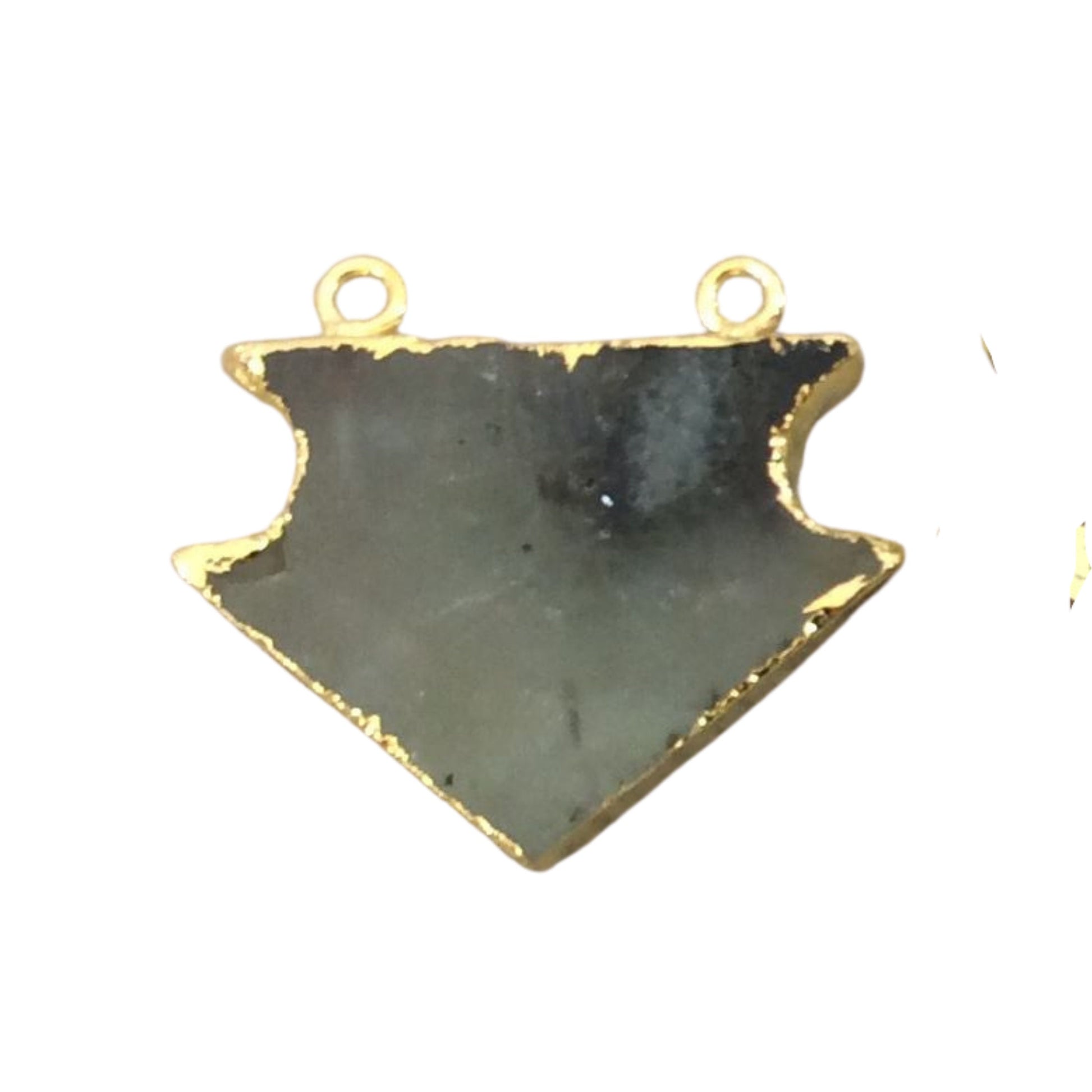 1-1.25" Gold Finish Arrow Shaped Electroplated Natural Stone Pendant - Measuring 25mm-32mm Long - Sold Individually, Choose Your Stone!