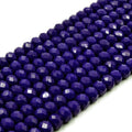 Chinese Crystal Beads | 6mm Faceted Opaque Rondelle Shaped Crystal Beads | Navy Blue Aqua