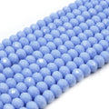 Chinese Crystal Beads | 6mm Faceted Opaque Rondelle Shaped Crystal Beads | Navy Blue Aqua