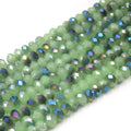 Chinese Crystal Beads | 6mm Faceted Bi-Color Metallic Rondelle Shaped Crystal Beads | Blue Green White Aqua