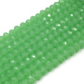 Chinese Crystal Beads | 6mm Faceted Semi-Opaque Rondelle Shaped Crystal Beads | Green White