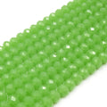 Chinese Crystal Beads | 6mm Faceted Semi-Opaque Rondelle Shaped Crystal Beads | Green White