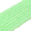 Chinese Crystal Beads | 6mm Faceted Semi-Opaque Rondelle Shaped Crystal Beads | Green White