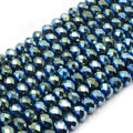 Chinese Crystal Beads | 10mm Faceted Metallic AB Rondelle Shaped Crystal Beads | Blue Purple White Gray Available