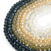 Chinese Crystal Beads | 10mm Faceted Transparent Rondelle Shaped Crystal Beads | Neutral Colors Available