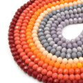 Chinese Crystal Beads | 8mm Faceted Opaque Rondelle Shaped Crystal Beads | Red Orange Gray Peach Pink Purple