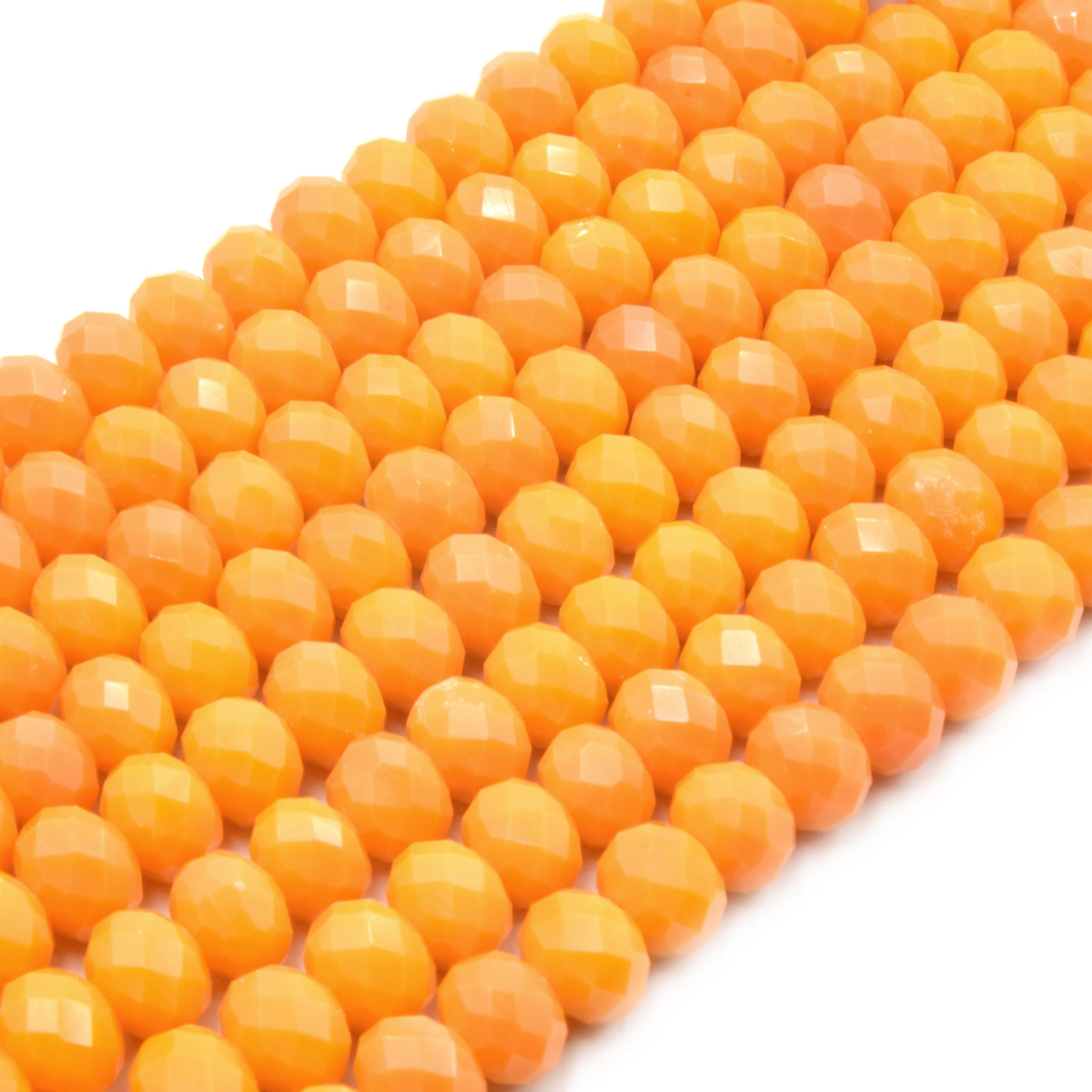 Chinese Crystal Beads | 8mm Faceted Opaque Rondelle Shaped Crystal Beads | Red Orange Gray Peach Pink Purple