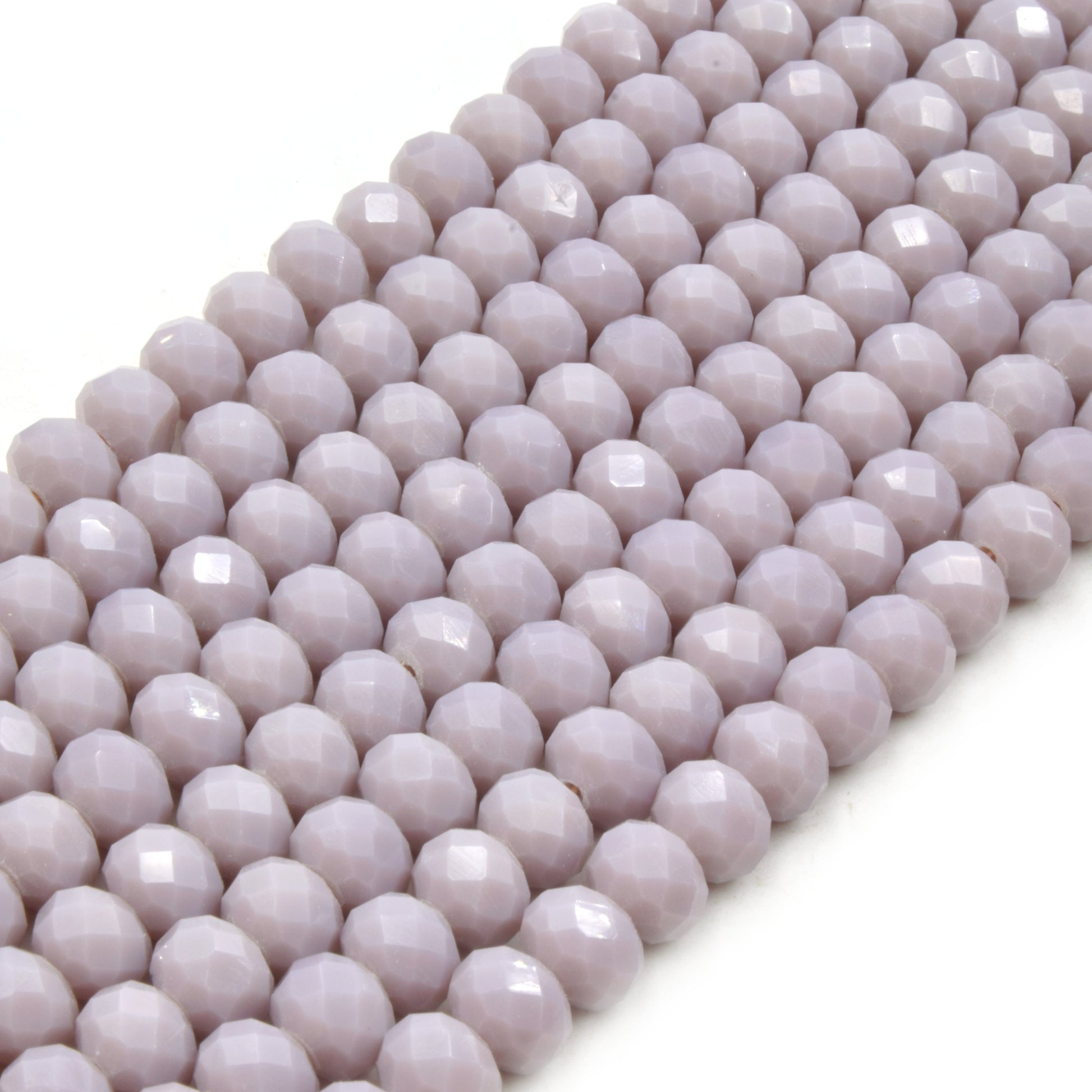 Chinese Crystal Beads | 8mm Faceted Opaque Rondelle Shaped Crystal Beads | Red Orange Gray Peach Pink Purple