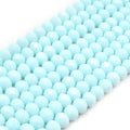 Chinese Crystal Beads | 8mm Faceted Opaque Rondelle Shaped Crystal Beads | Black White Blue Light Blue Teal