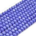 Chinese Crystal Beads | 8mm Faceted Opaque Rondelle Shaped Crystal Beads | Black White Blue Light Blue Teal