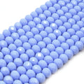 Chinese Crystal Beads | 8mm Faceted Opaque Rondelle Shaped Crystal Beads | Black White Blue Light Blue Teal