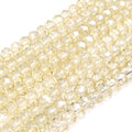 Chinese Crystal Beads | 8mm Faceted Transparent Rondelle Shaped Crystal Beads | Clear, Champagne, Tan, Yellow