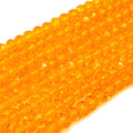 Chinese Crystal Beads | 8mm Faceted Transparent Rondelle Shaped Crystal Beads | Red Orange Pink Yellow