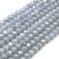 Chinese Crystal Beads | 8mm Faceted AB Coated Rondelle Shaped Crystal Beads | Gray, Blue, Green, Yellow