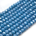 Chinese Crystal Beads | 8mm Faceted AB Coated Rondelle Shaped Crystal Beads | Gray, Blue, Green, Yellow