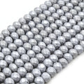 Chinese Crystal Beads | 8mm Faceted Matte Rondelle Shaped Crystal Beads | Blue Gray Orange Silver