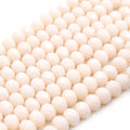 Chinese Crystal Beads | 8mm Faceted Semi Opaque Rondelle Shaped Crystal Beads | Peach Pink Clear