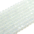 Chinese Crystal Beads | 8mm Faceted Semi Opaque Rondelle Shaped Crystal Beads | Peach Pink Clear