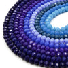 Chinese Crystal Beads | 6mm Faceted Opaque Rondelle Shaped Crystal Beads | Navy Blue Aqua