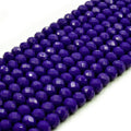 Chinese Crystal Beads | 6mm Faceted Opaque Rondelle Shaped Crystal Beads | Navy Blue Aqua