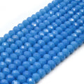 Chinese Crystal Beads | 6mm Faceted Opaque Rondelle Shaped Crystal Beads | Navy Blue Aqua