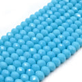 Chinese Crystal Beads | 6mm Faceted Opaque Rondelle Shaped Crystal Beads | Navy Blue Aqua