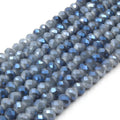 Chinese Crystal Beads | 6mm Faceted Bi-Color Metallic Rondelle Shaped Crystal Beads | Blue Green White Aqua