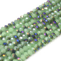 Chinese Crystal Beads | 6mm Faceted Bi-Color Metallic Rondelle Shaped Crystal Beads | Blue Green White Aqua