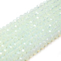 Chinese Crystal Beads | 6mm Faceted Semi-Opaque Rondelle Shaped Crystal Beads | Green White